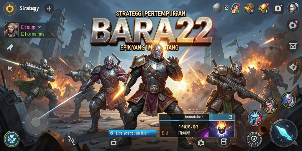 Antarmuka permainan BARA22 yang strategis dan menawan.