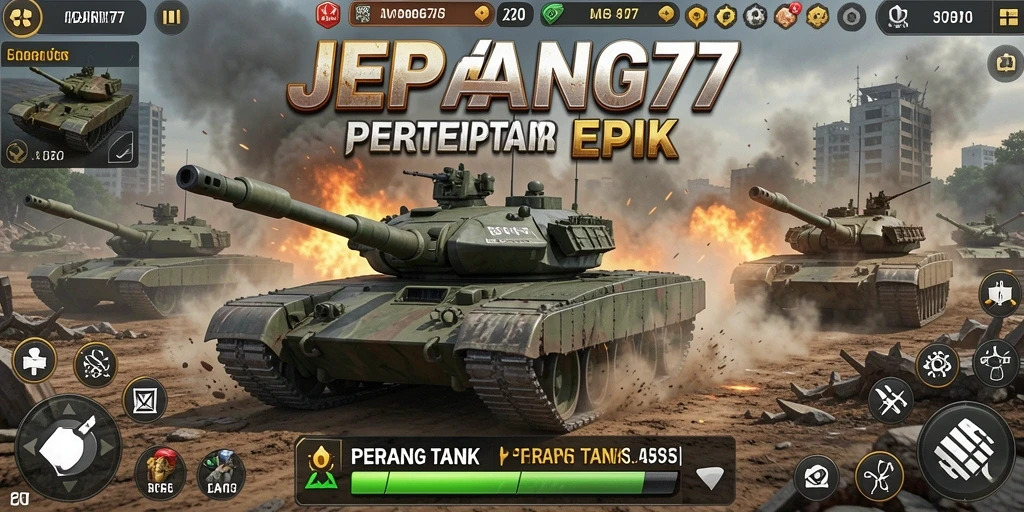 Antarmuka permainan <strong>JEPANG77</strong> dengan grafis tank yang menakjubkan.