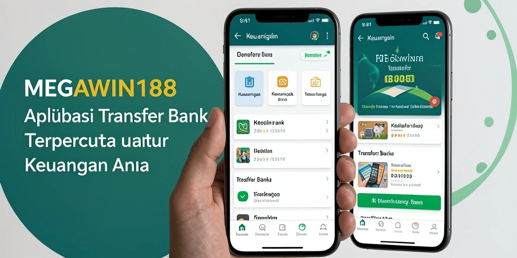 Screenshot utama MEGAWIN188 menunjukkan antarmuka pengguna aplikasi Transfer Bank.