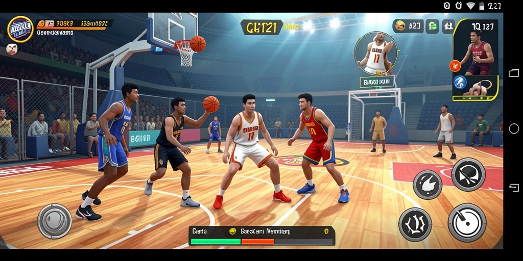 Tampilan antarmuka utama game QQ1221 dengan fitur basket yang menarik.
