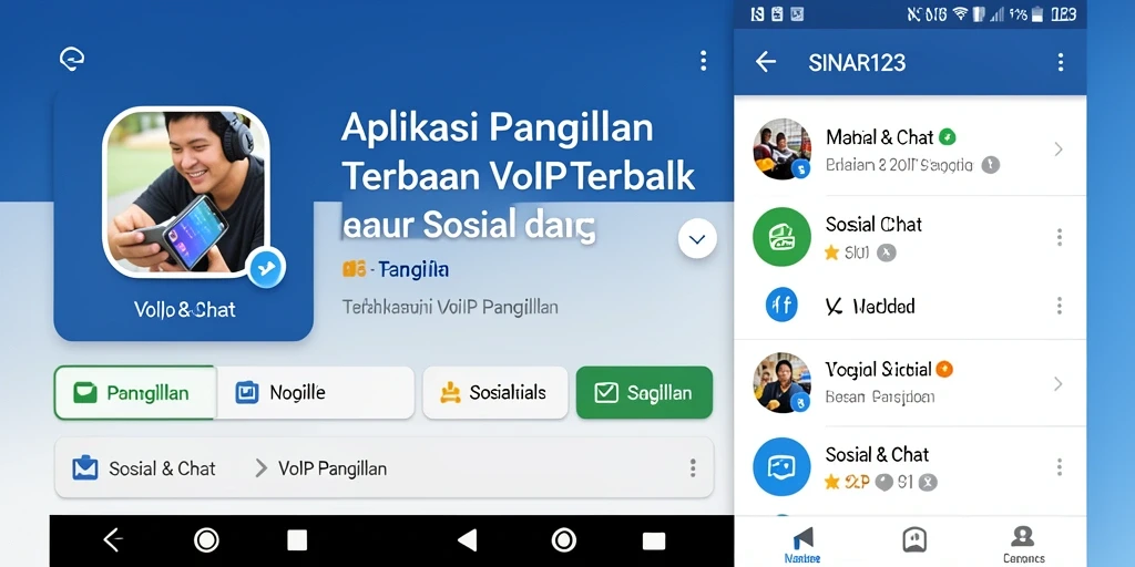 Tampilan antarmuka SINAR123 dengan fungsi VoIP Panggilan yang sederhana.
