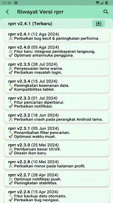 Riwayat Versi Rprr - Pembaruan Terbaru untuk Android